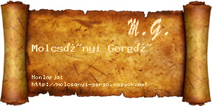 Molcsányi Gergő névjegykártya
